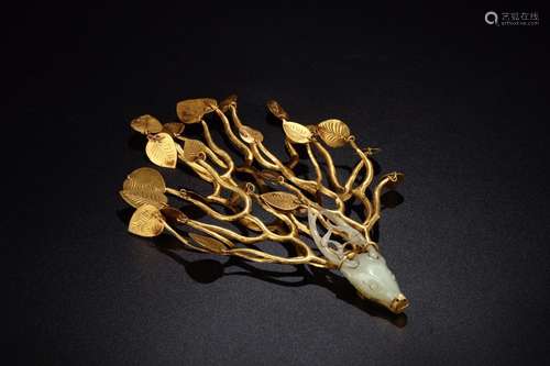 : hetian jade deer hair accessoriesSize: 22.3 cm high 16.5 c...