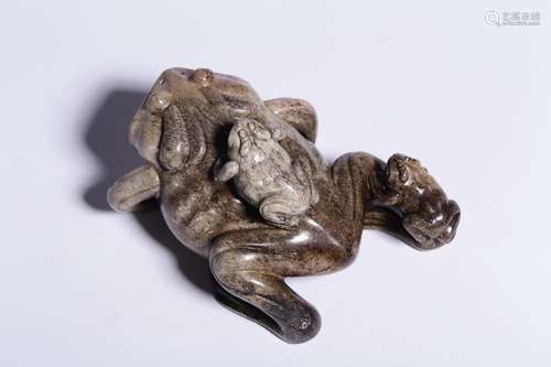 Before: hetian jade belt seeps the frog in water302.2 grams,...