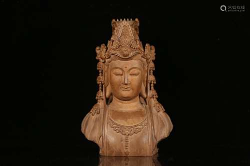 , "avalokitesvara" carved wooden furnishing articl...