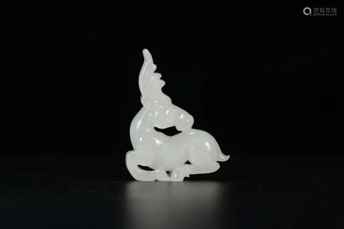 , hotan YuFu deer carvings, xinjiang hotan white jade, carve...