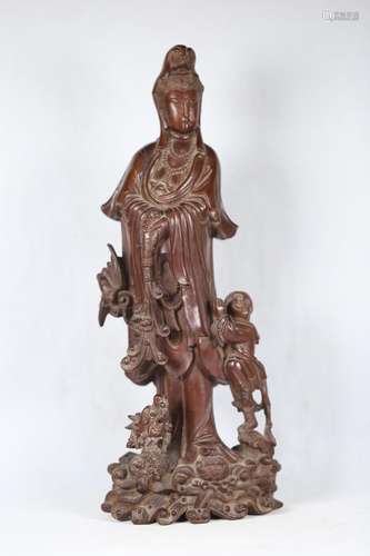 Furnishing articles, boxwood boy worship goddess of mercy, t...