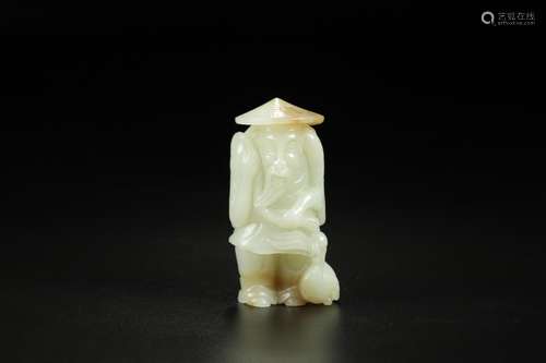 , hotan white jade with furnishing articlesSize: 4.2 * 3.2 *...