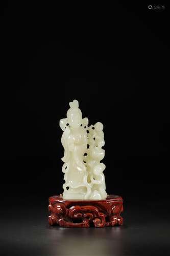 Furnishing articles, hotan jade engraved look lady boySize: ...