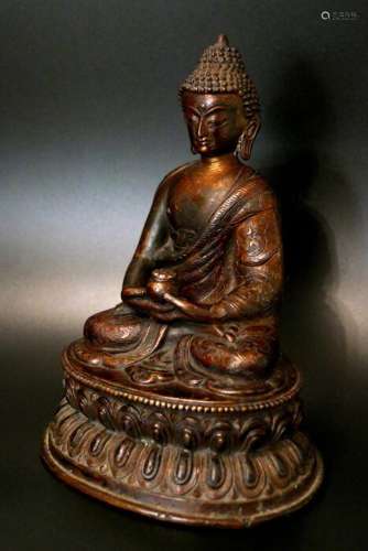 Carving (1) - Bronze, Copper - Medicine Buddha, Tibet - Nepa...