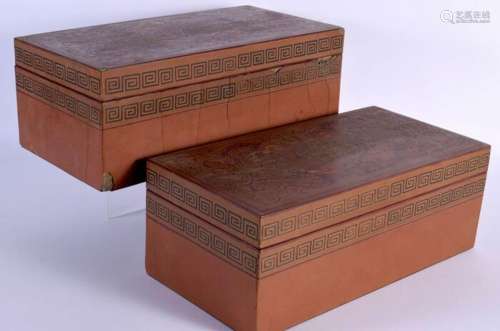 Box (2) - TIANQI LACQUER BOXES - Dragon - CHINESE TIANQI LAC...