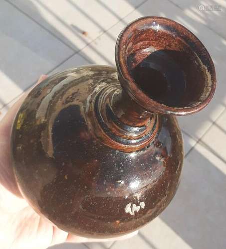 RARE Large Bottle with brown-black glaze - Sandstone - "...