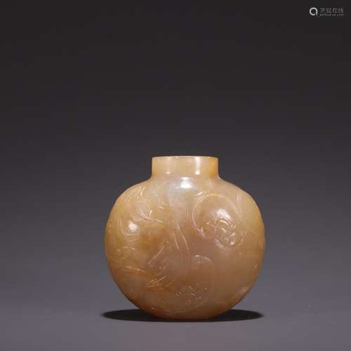 Old hetian jade, therefore dragon snuff bottlesSpecification...