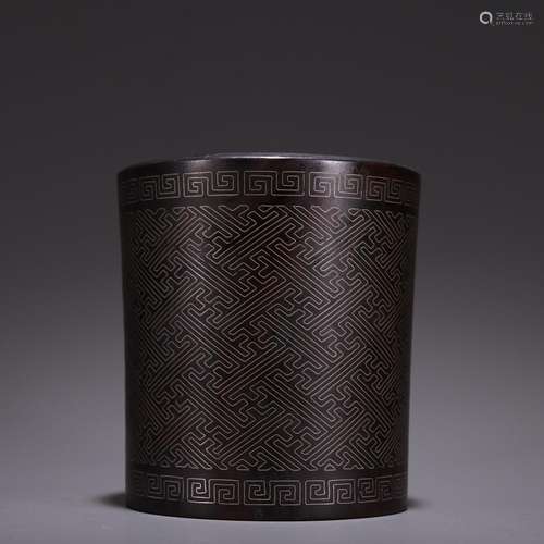 Rosewood, pinched silver pen containerSpecification: high 11...