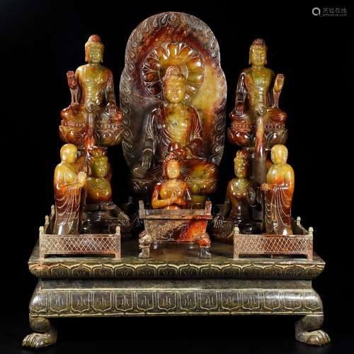 Hetian jade, Buddha, the quality of the jade is exquisite, w...