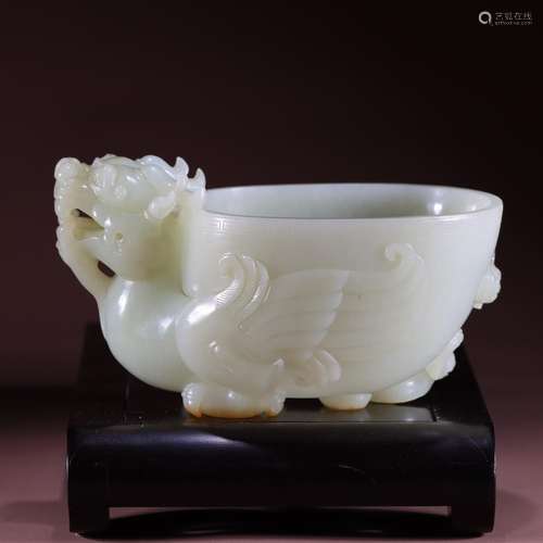 : hetian jade dragon cupSpecification: high 6.8 cm, 14.5 cm ...