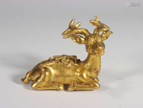 Sika deer, coppering.as small placeSize 7.5 x 7.5 cm and wei...