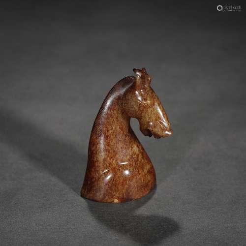 Ancient hetian jade horse furnishing articlesSpecification: ...
