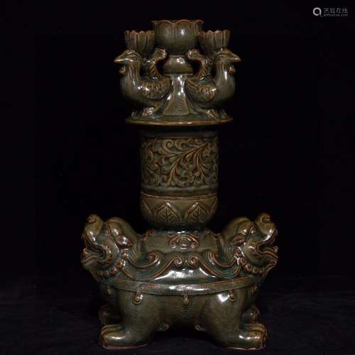 Longquan celadon god beast 25 x16 lamp