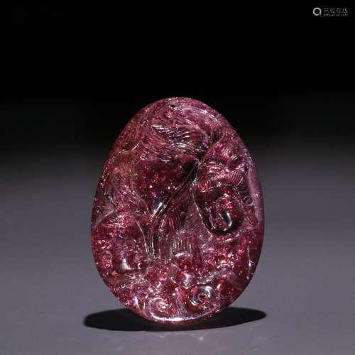 Old tourmaline guanyin Zi hang drop.Specification: long and ...