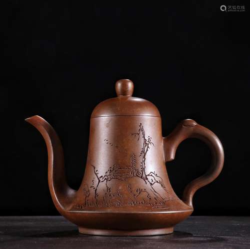 , yixing purple sand landscape artistic conception teapotSpe...