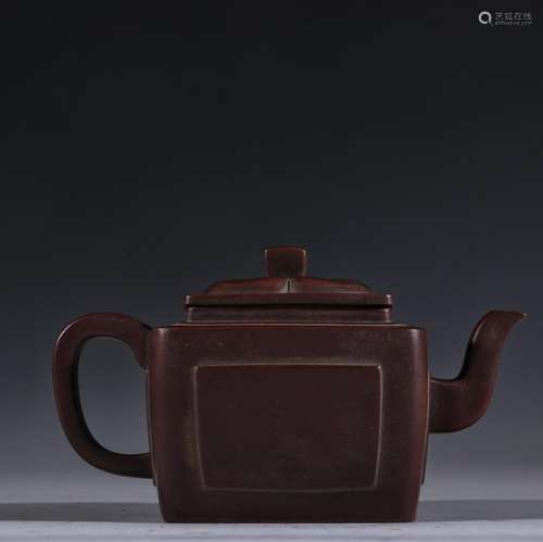 , old square purple clay teapotSpecification: 8.5 cm diamete...