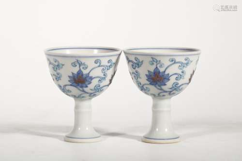 C048 chenghua footed cup a coupleSize 8.5 x7cm