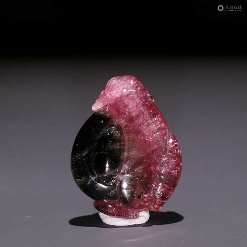 Gourmet double color tourmaline carvings.Specification: 3.6 ...