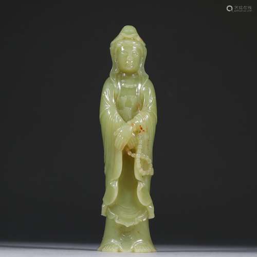 On the evening of hotan topaz guanyin stands resemble.Specif...