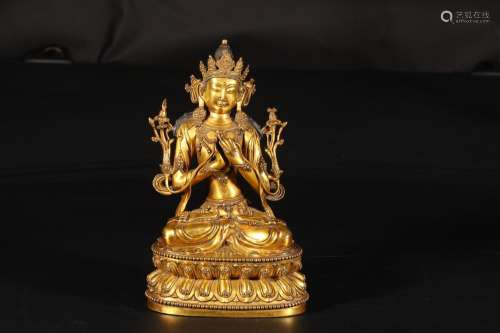 : copper and gold tara's statue16 cm long, 11.5 cm wide,...