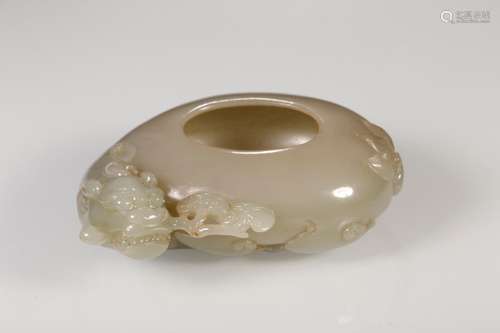 And hetian jade longnu in delight water jarSize: 11 x 8 x 4 ...