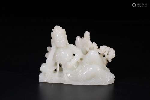 , hotan jade guanyin lie likeSize: 10.5 x 3 x 8 cm weight: 2...