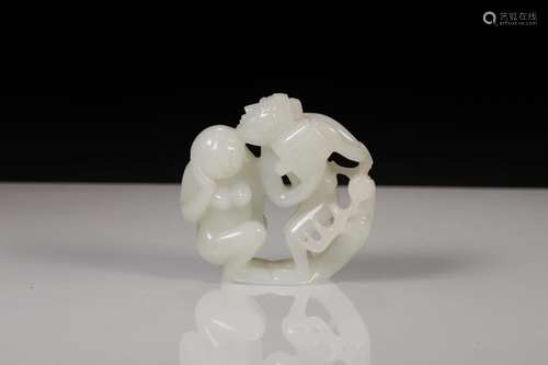 Furnishing articles, hotan jade conjugal loveSize: 5.5 * 2 *...