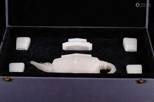 And hetian jade tea set aSize: 24 x 8 x 13 mm glass pot 5 di...