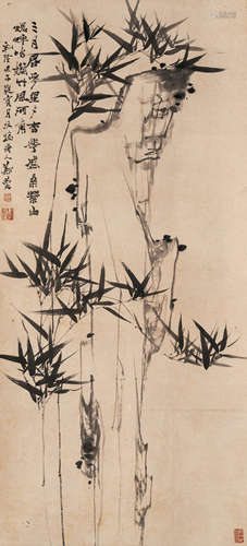 郑板桥 竹石图（lot117-140为海外同一藏家旧藏） 纸本水墨 立轴