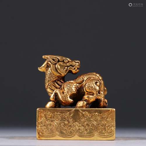 : copper and gold dragon sealSpecification: 6 cm high 5.3 cm...