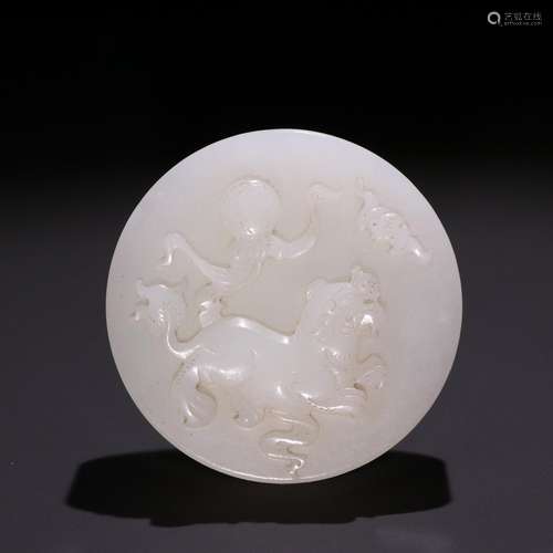 Late wek-jin and hetian jade lion play ball grainSpecificati...