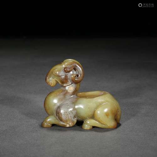 Deer: hetian jade form of a writing brush washer furnishing ...