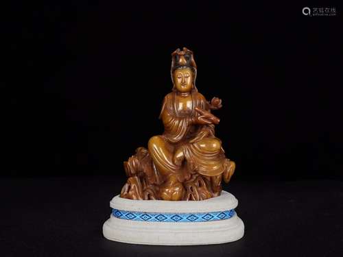 - shou field-yellow stone "shui guan Yin" furnishi...