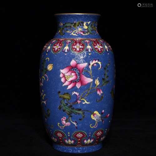 Crept blue flowers famille rose flower lantern, high diamete...