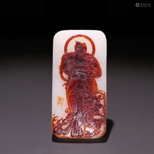 Hetian jade seed makings carvings guan gongSpecification: lo...