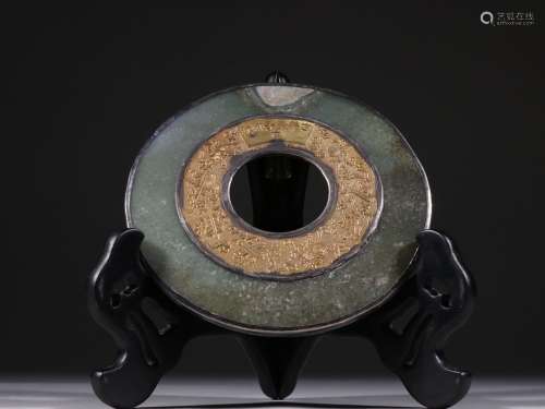 Hetian jade silvering gold inlaid jade.Specification: 14.4 c...