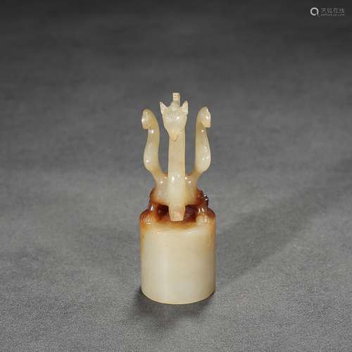 Ancient: hetian jade swan bird button sealSpecification: 3.2...