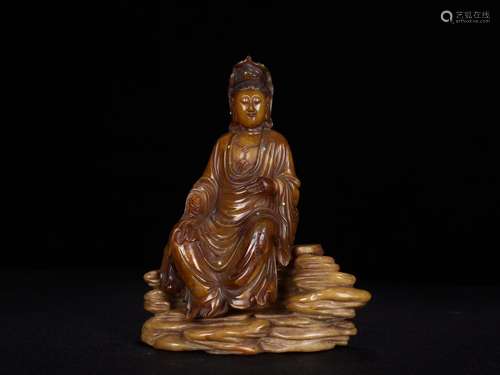 -. Field-yellow stone "avalokitesvara" furnishing ...