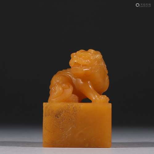 Tian huang stone lion twisted sealSpecification: 6.4 cm high...