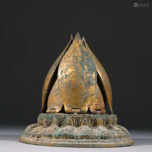 Liaocopper and gold lotus Bai Yuma Buddha nichesSpecificatio...