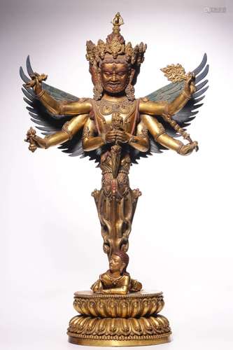 Ba jin just gold and copper54 cm tall, 32 cm long, 16.6 cm w...