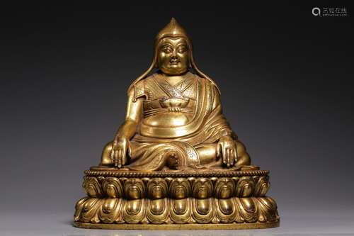 , copper, bottom guru's statue17 cm high, 16 cm long, 11...