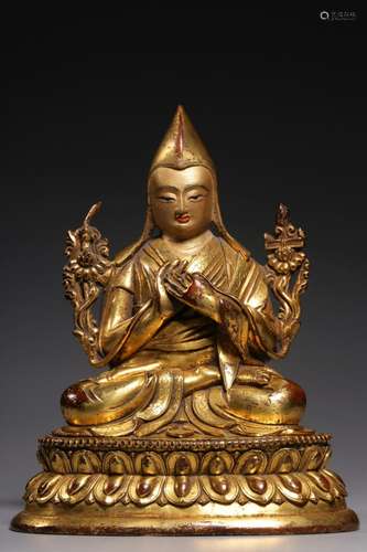 , copper tsongkhapa caveHigh 14.8 cm, 12 cm long, 8.8 cm wid...