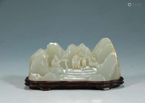 Hetian jade figure dashanzi pen rack like fishing aloneSize:...