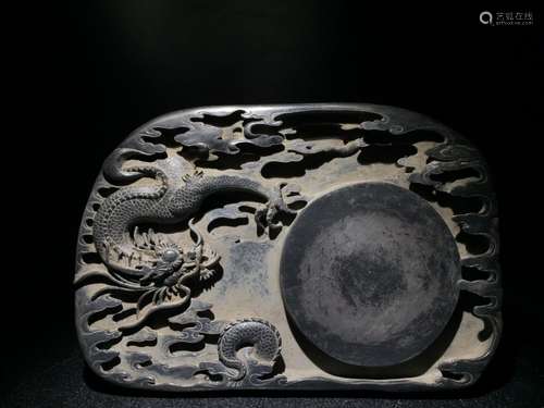 The stone: the dragon "four inkstone present a treasure...