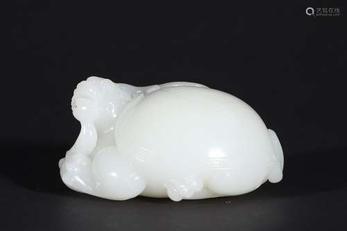 Hetian jade dragon turtle present a treasure furnishing arti...