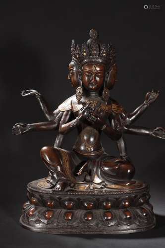 Copper foetus three eight avalokitesvara statuesSpecificatio...