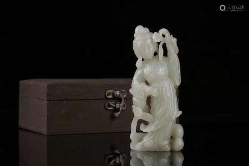 However, hetian jade, a whole carving, keep the original ski...