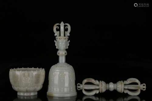 , and tianjade buddhist three pieces of a set of vajra, 20 c...