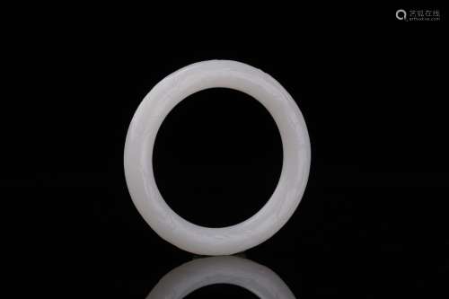 7.9 cm in diameter, hotan yu-long bai wen bracelet Canon of ...